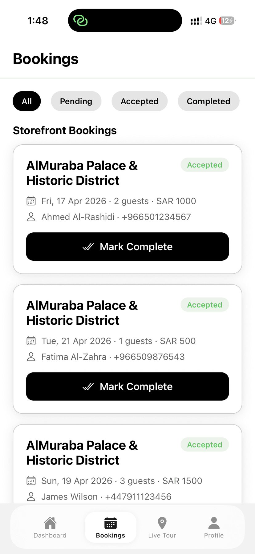 Bookings